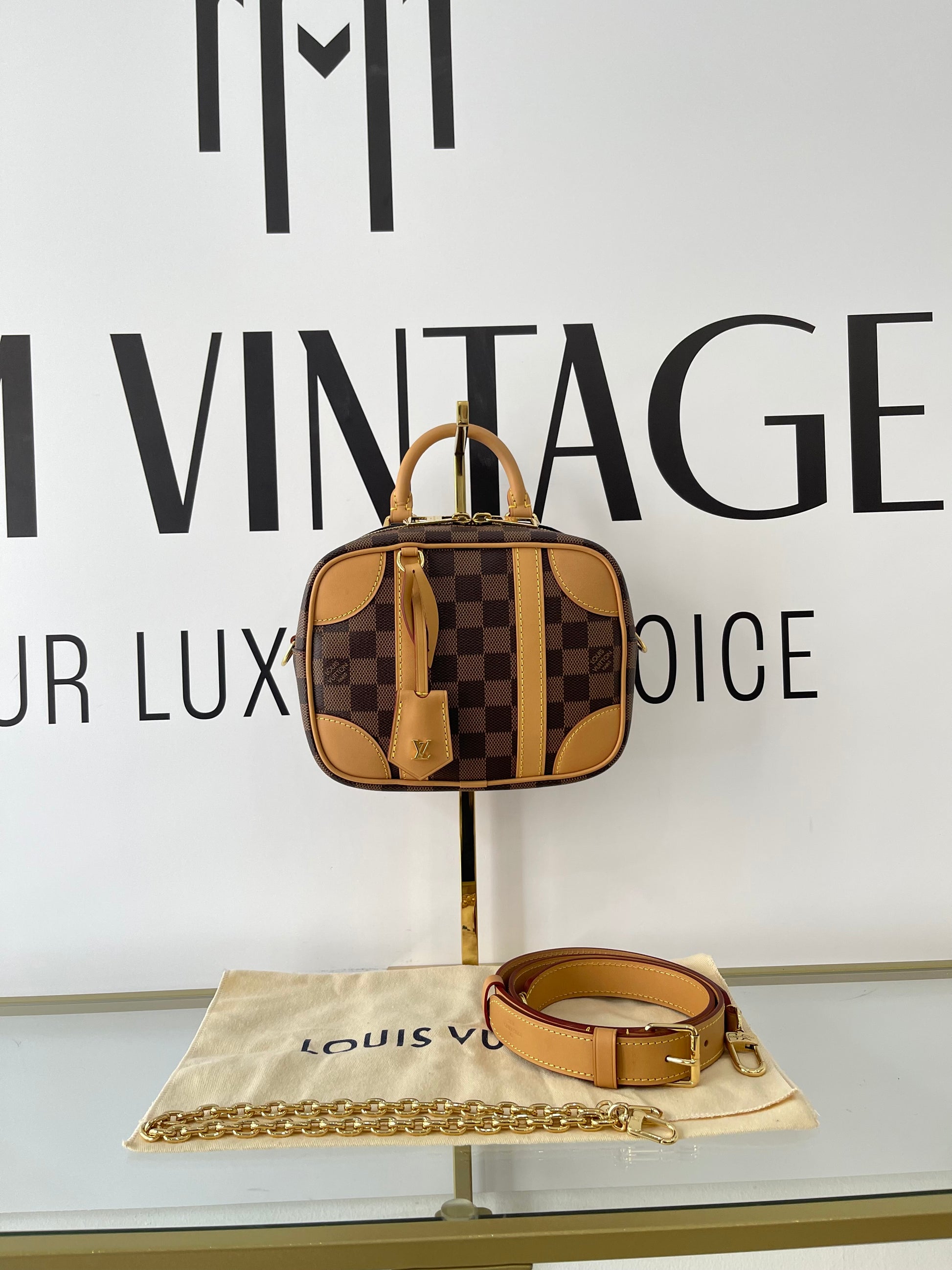Borsa Valisette Souple BB Damier Ebène Louis Vuitton