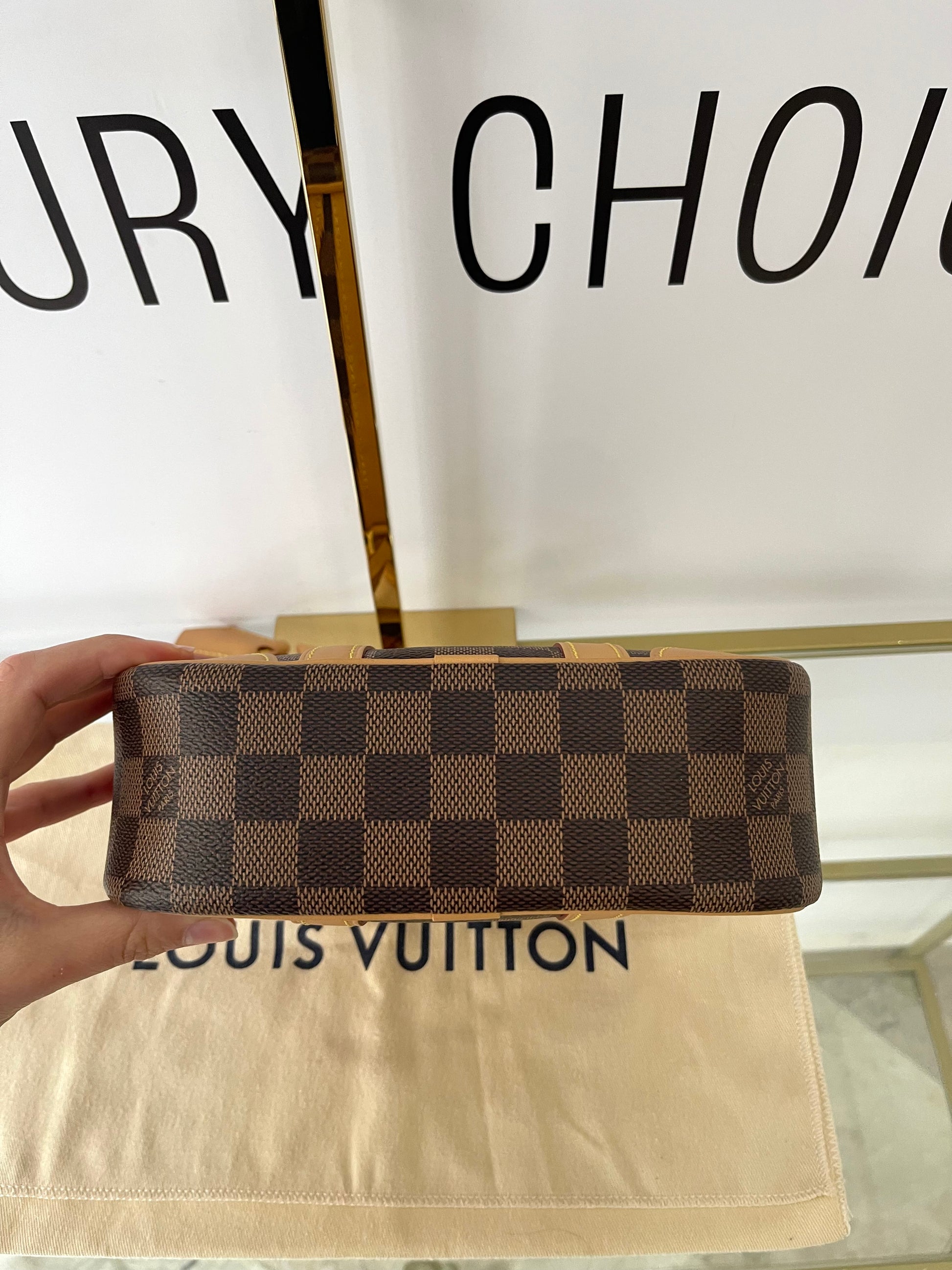 Borsa Valisette Souple BB Damier Ebène Louis Vuitton