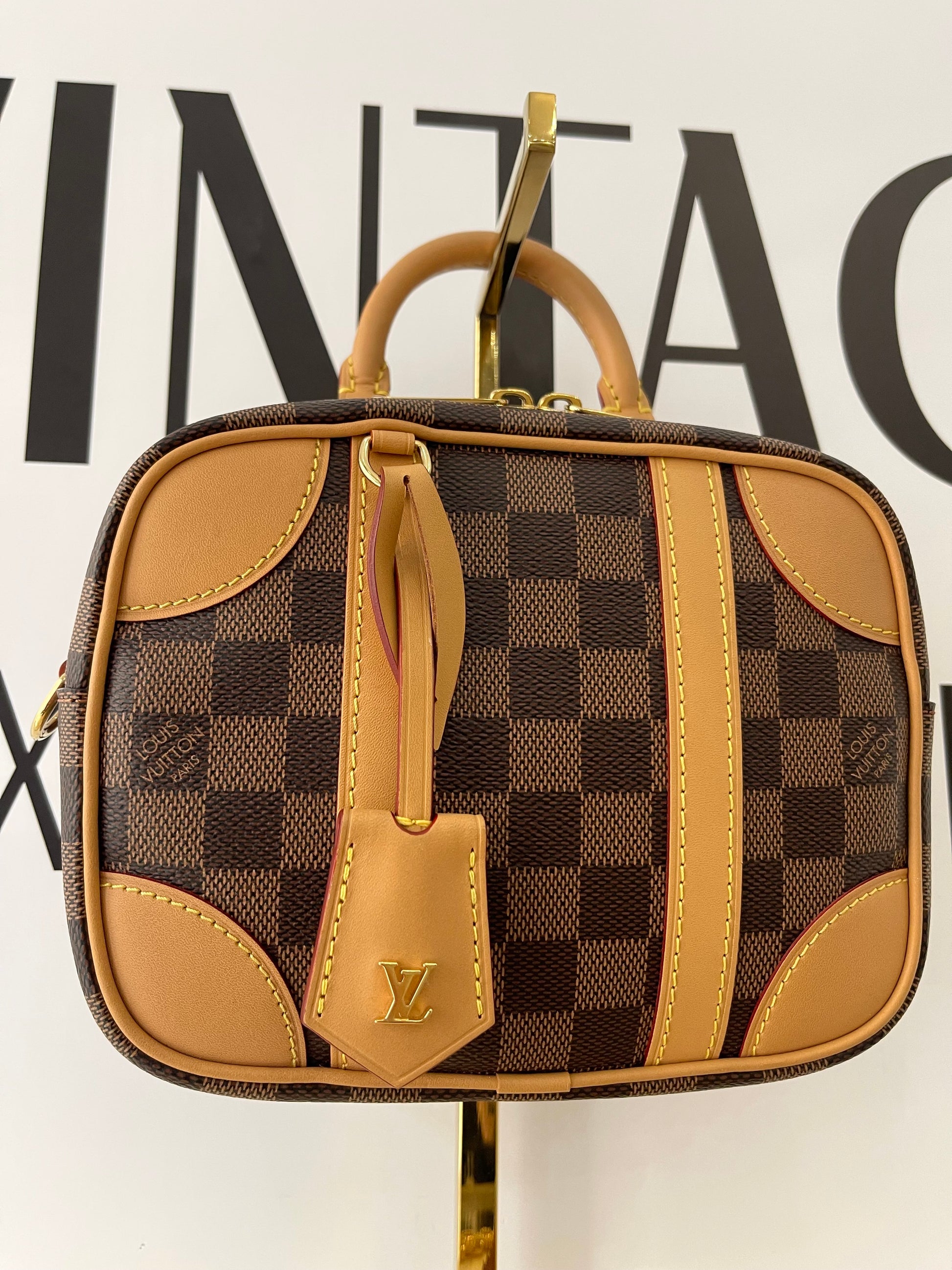 Borsa Valisette Souple BB Damier Ebène Louis Vuitton