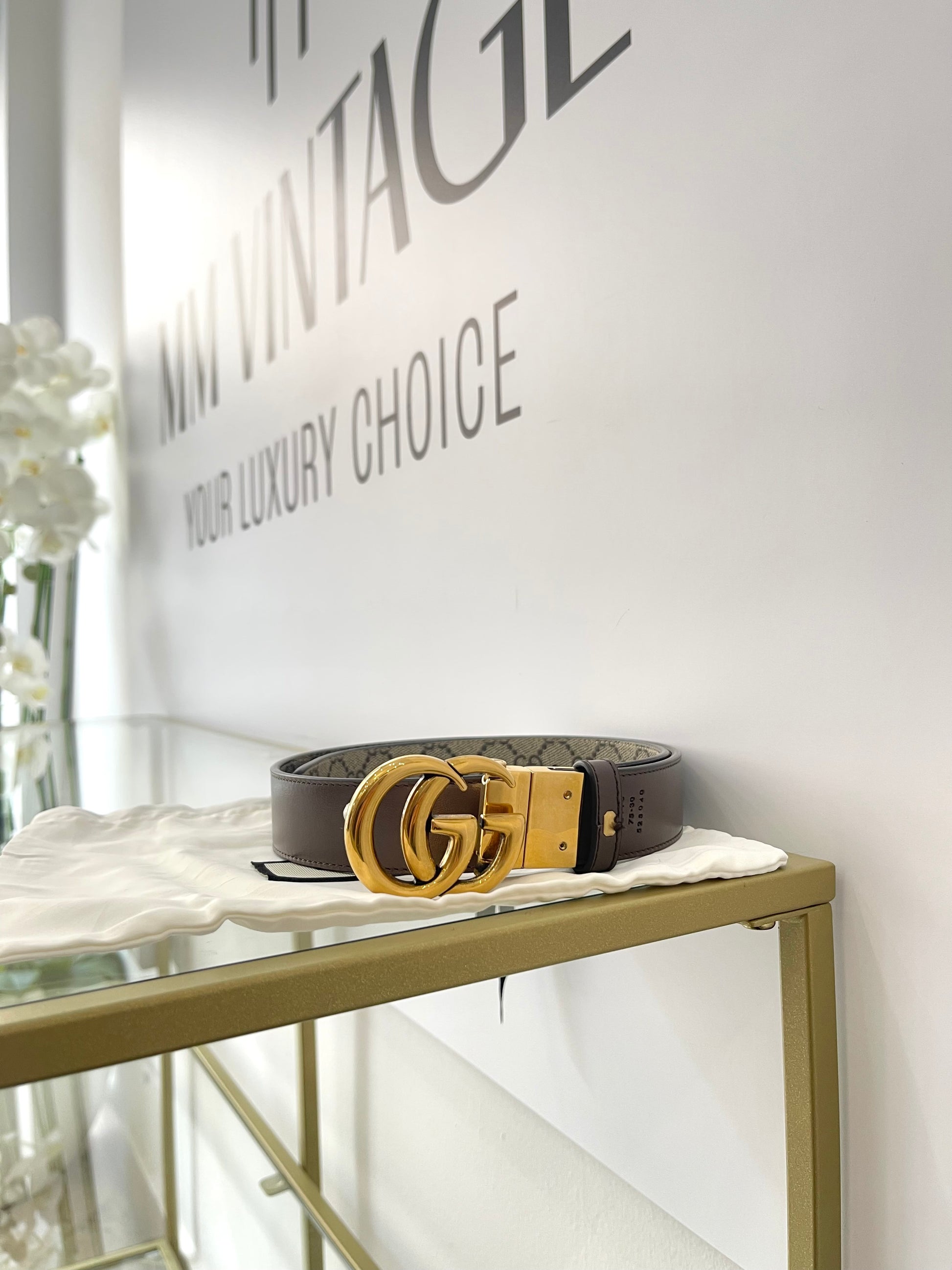 Cintura reversibile GG Marmont Supreme 3 cm Gucci