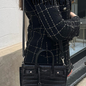 Borsa Sac De Jour Nano Goffrata Coccodrillo Saint Laurent