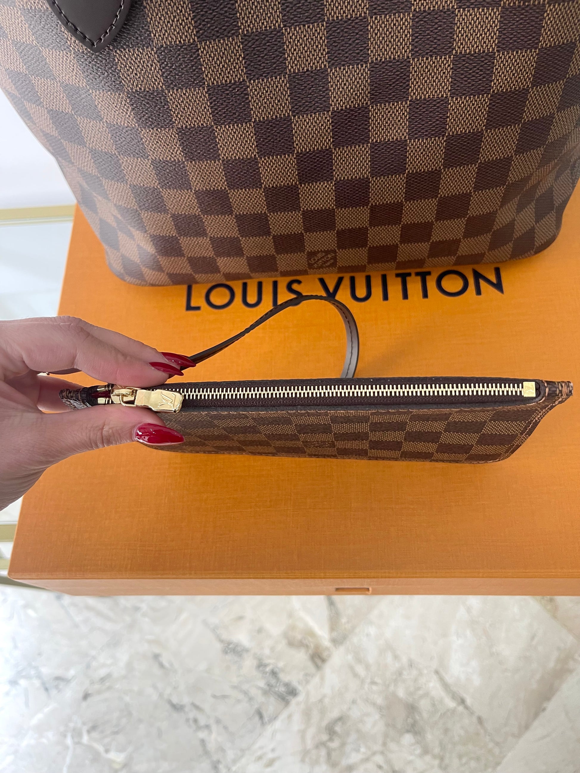 Borsa Neverfull PM Damier Ébène Louis Vuitton