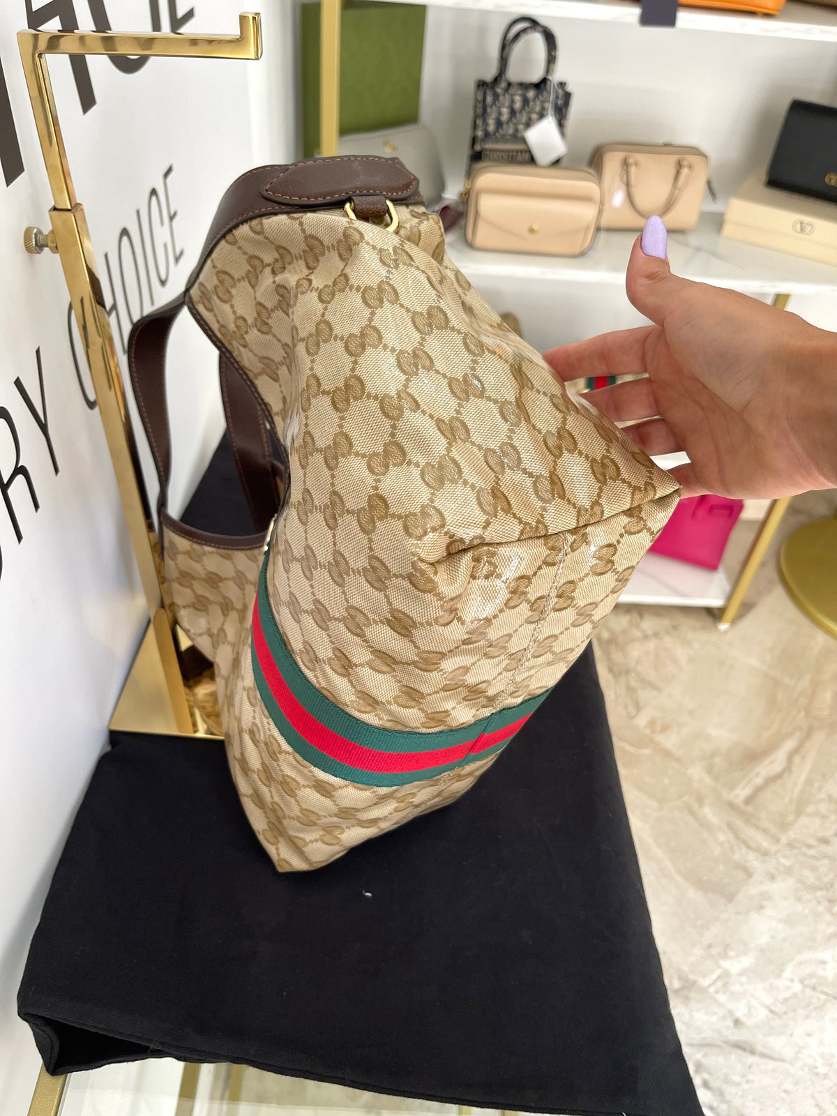 Borsa Shopping Giglio GG Crystal Gucci