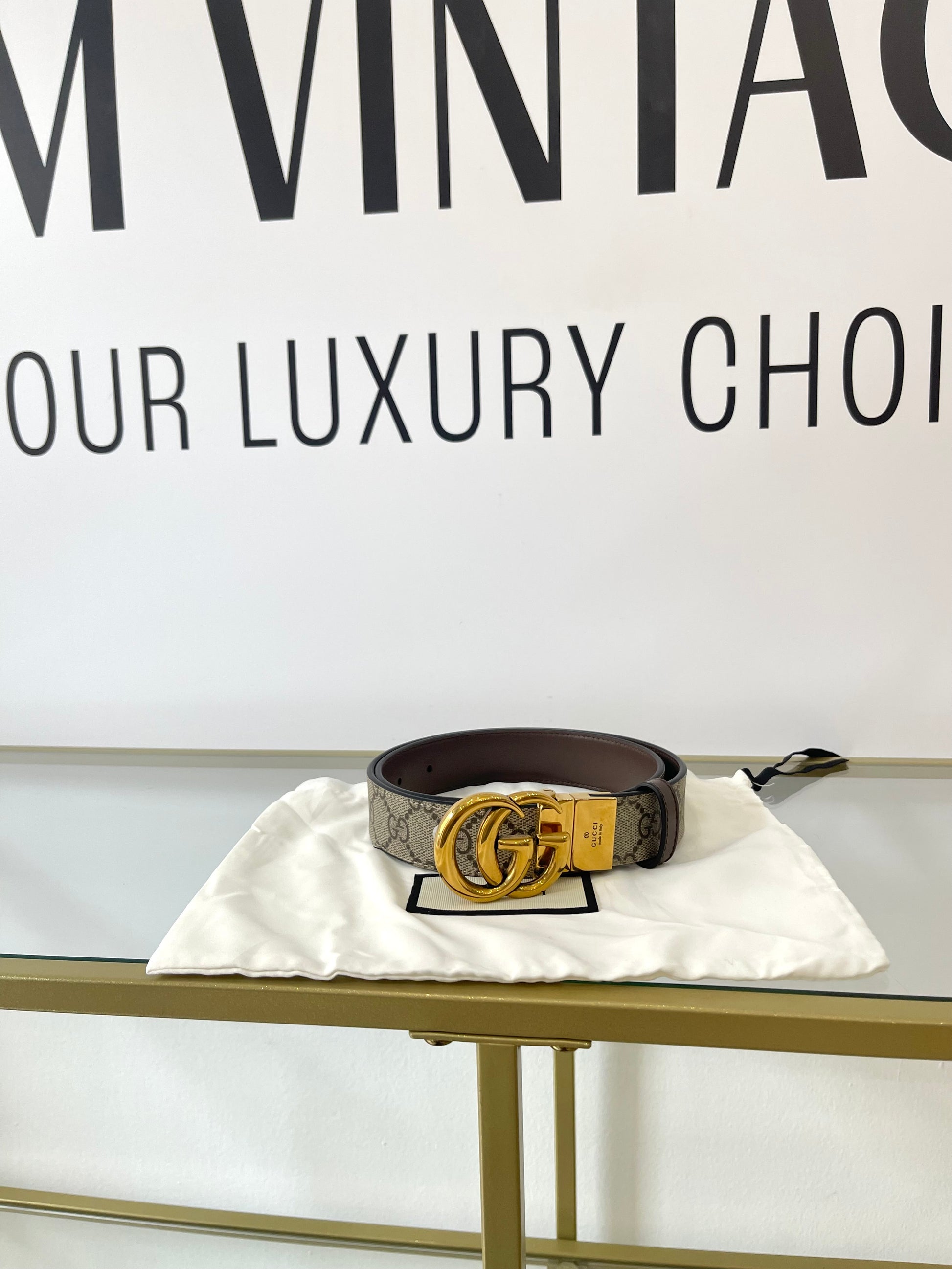 Cintura reversibile GG Marmont Supreme 3 cm Gucci