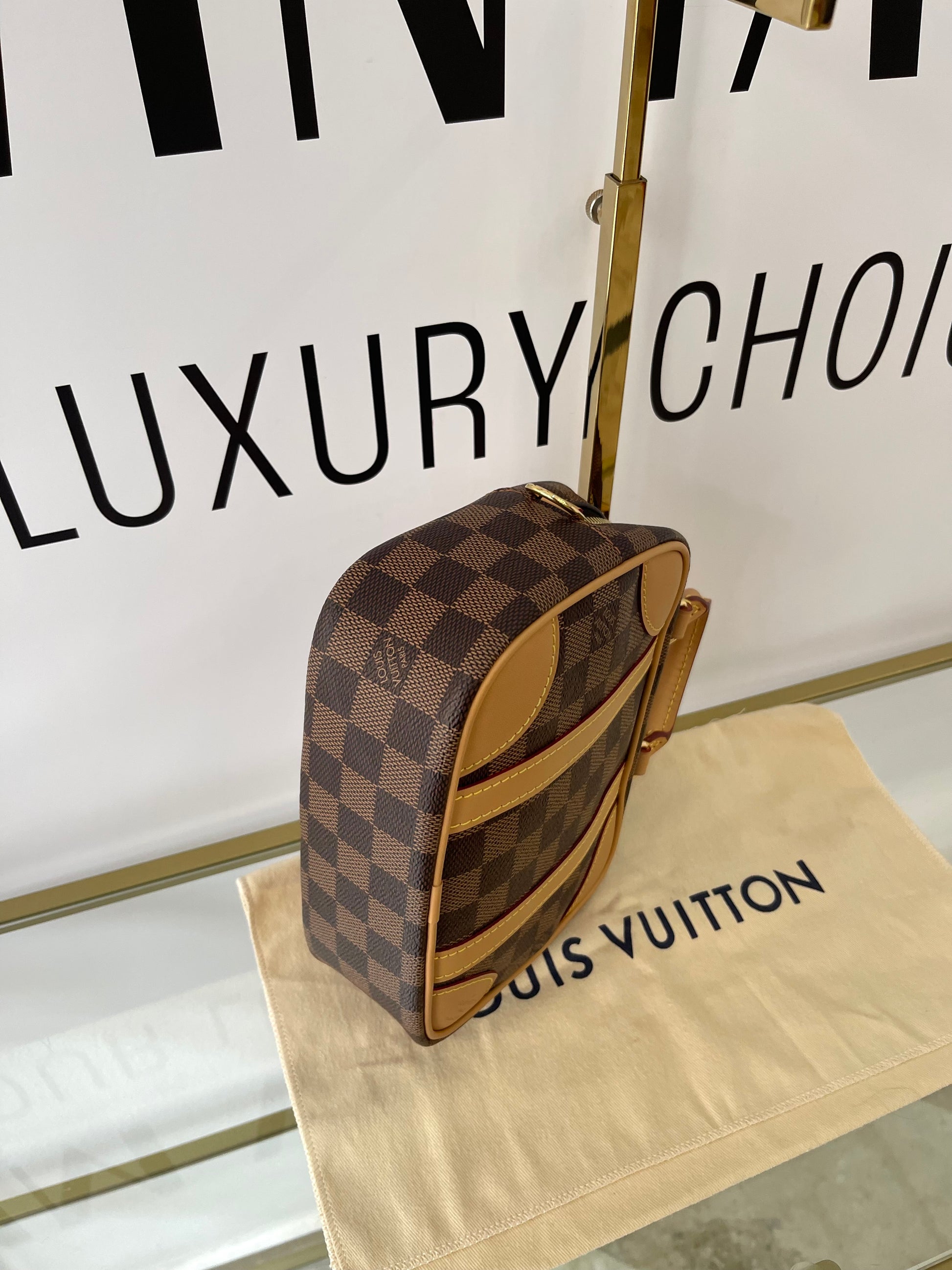 Borsa Valisette Souple BB Damier Ebène Louis Vuitton
