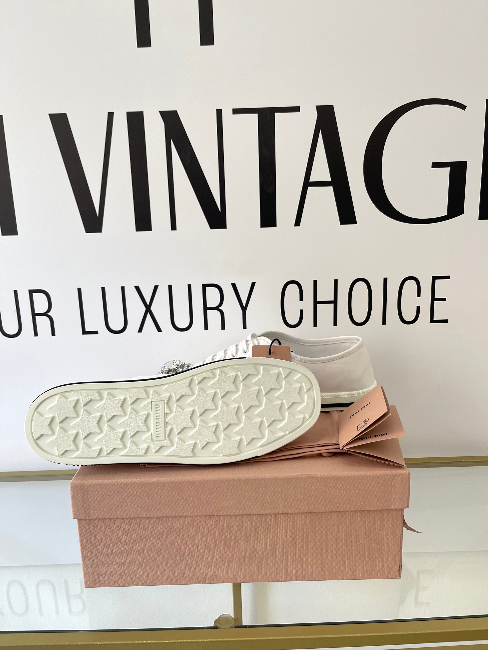 Sneakers con cristalli Miu Miu