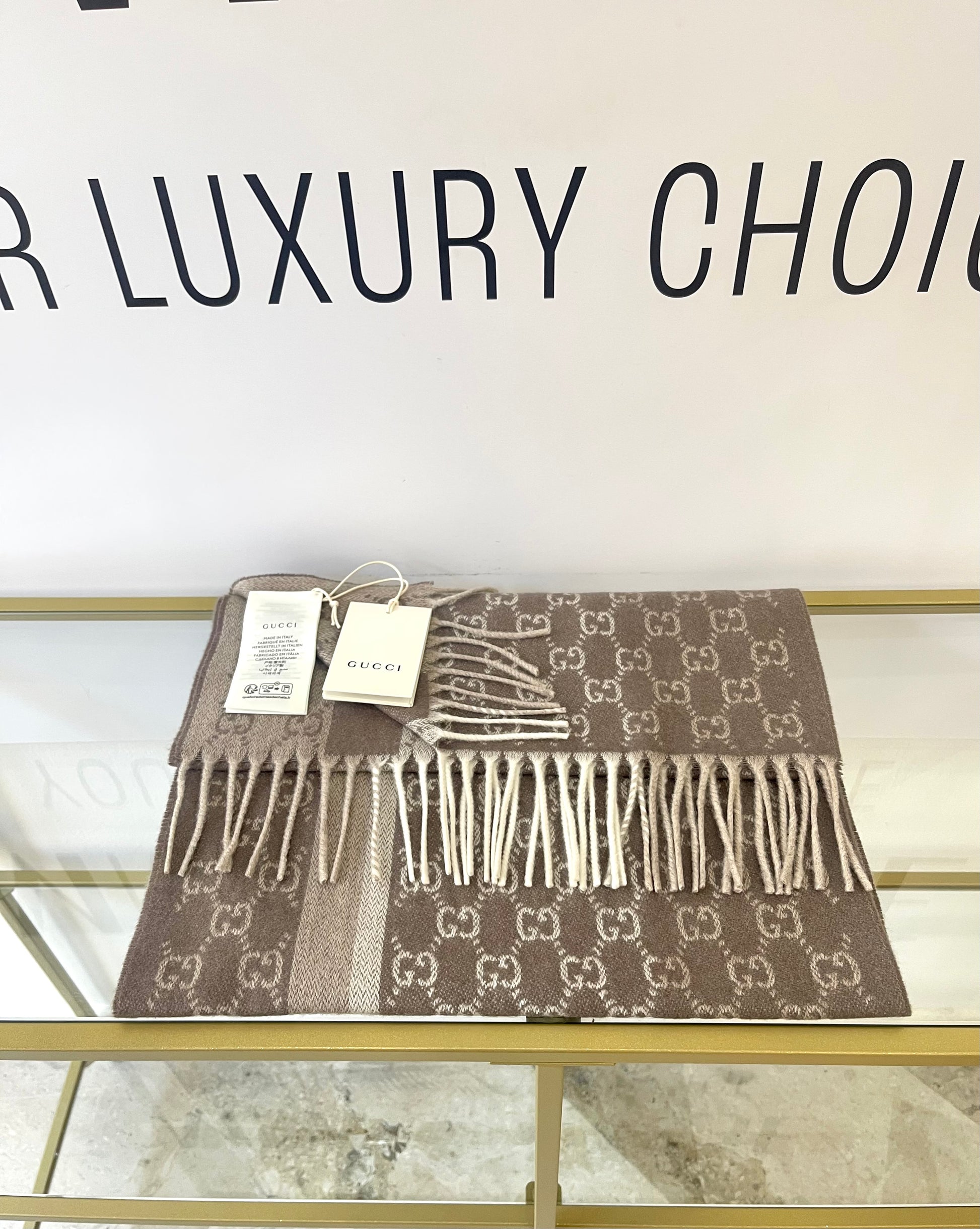 Sciarpa GG con frange Gucci