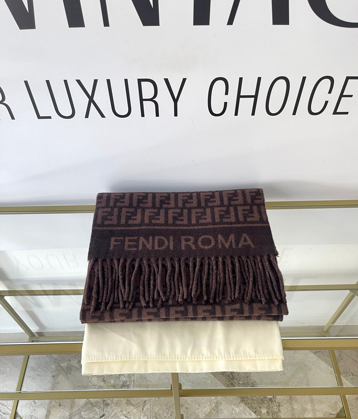 Sciarpa con motivo FF Jacquard Fendi