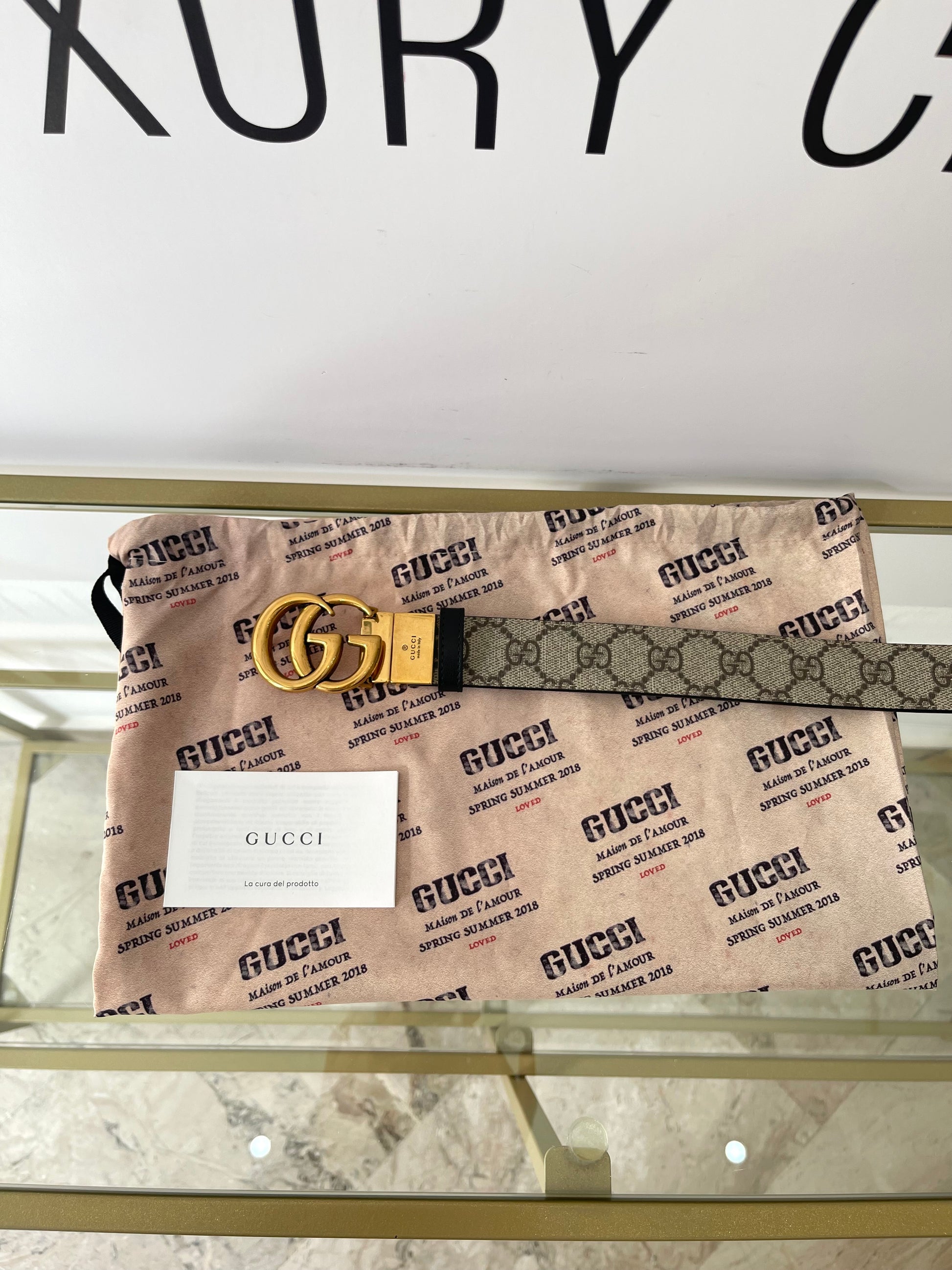 Cintura Reversibile GG Marmont Supreme 3 cm Gucci