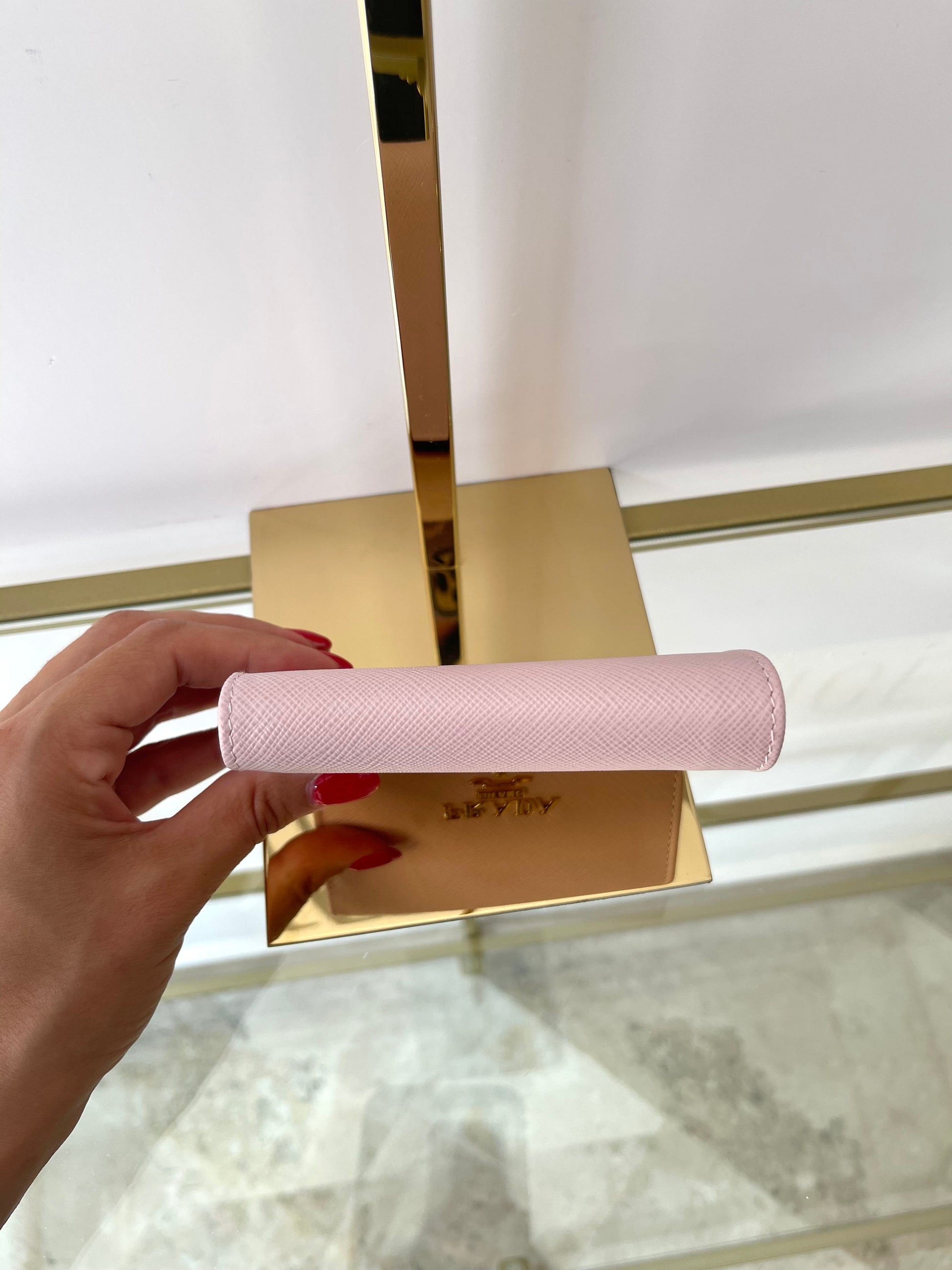 Portafoglio in Saffiano rosa Prada