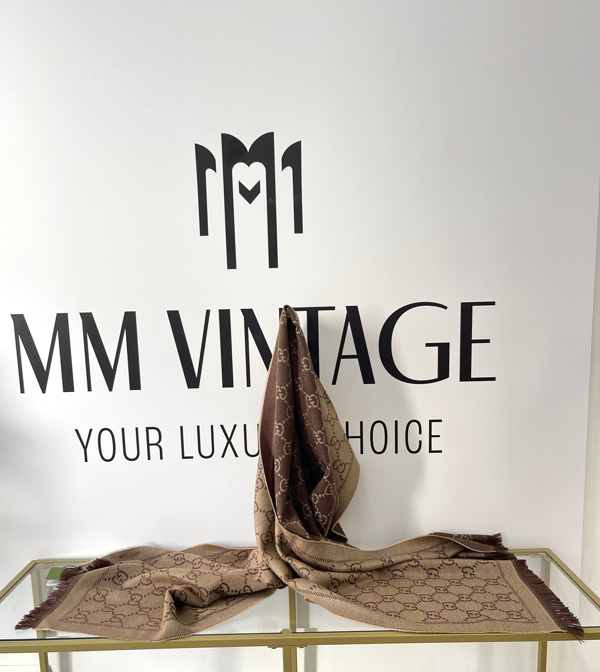 Sciarpa GG jacquard sabbia/marrone Gucci