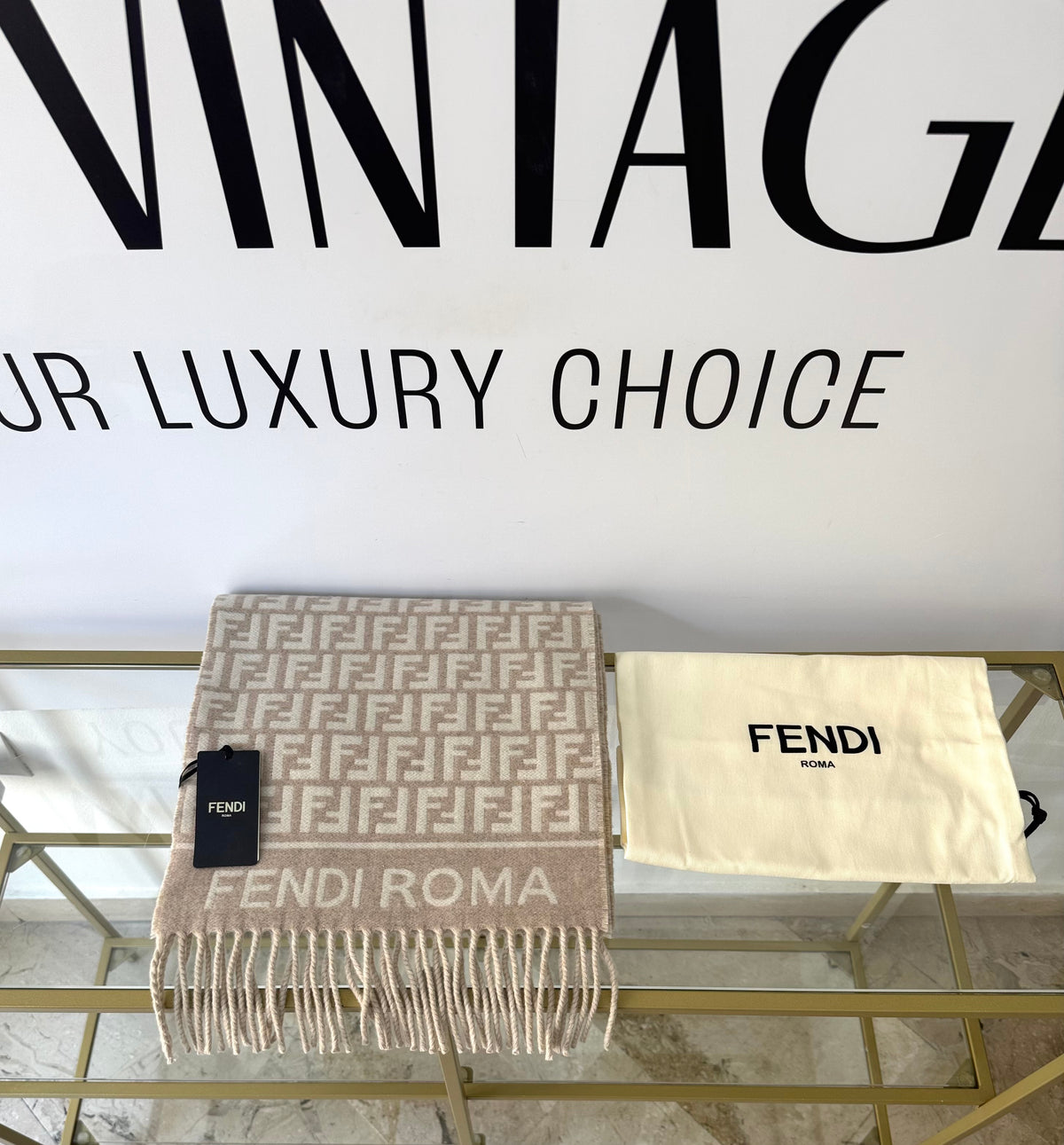 Sciarpa con motivo FF Jacquard Fendi