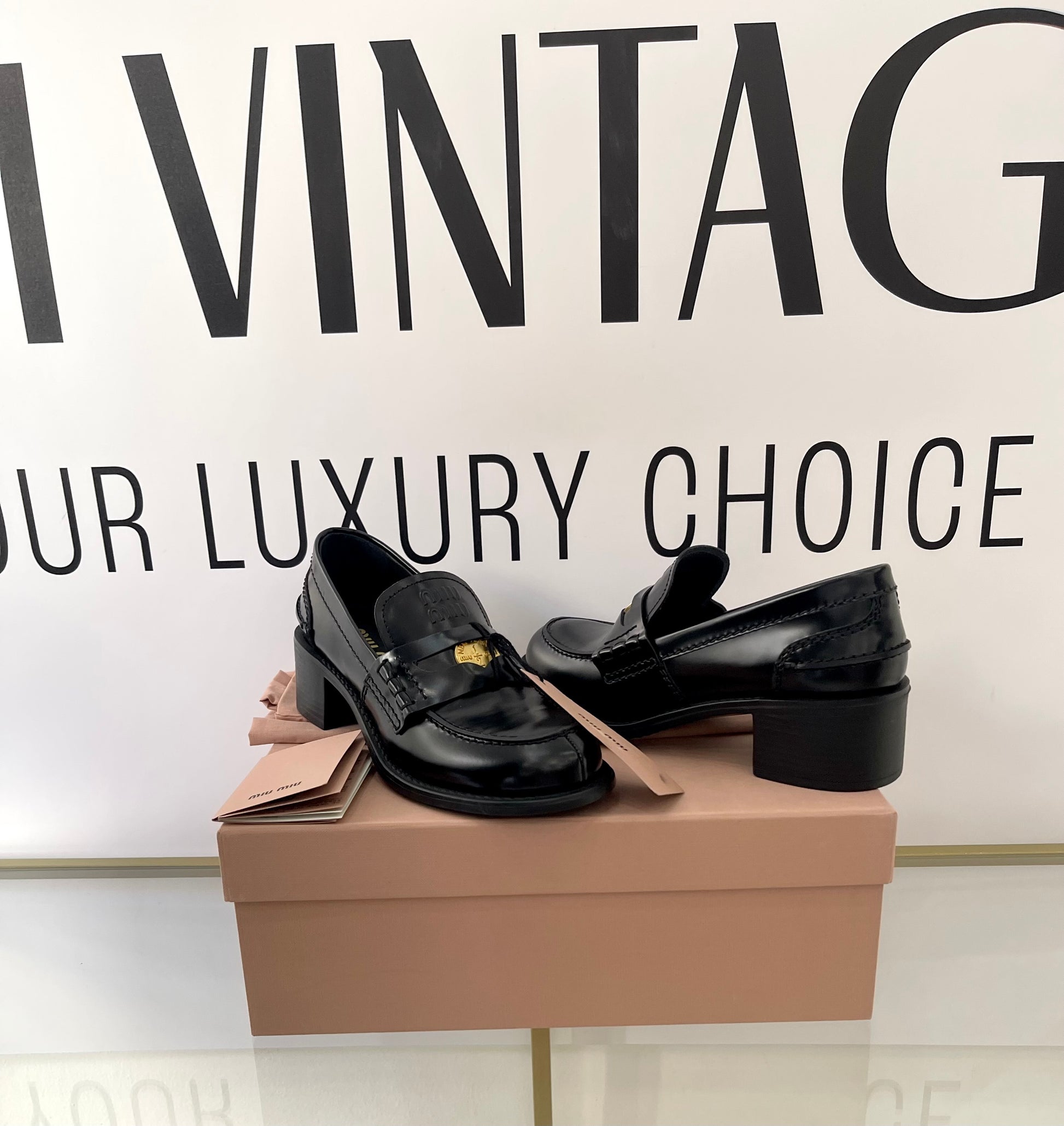 Mocassini in pelle spazzolata Miu Miu