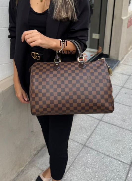Borsa Speedy 35 Damier Ebène Louis Vuitton