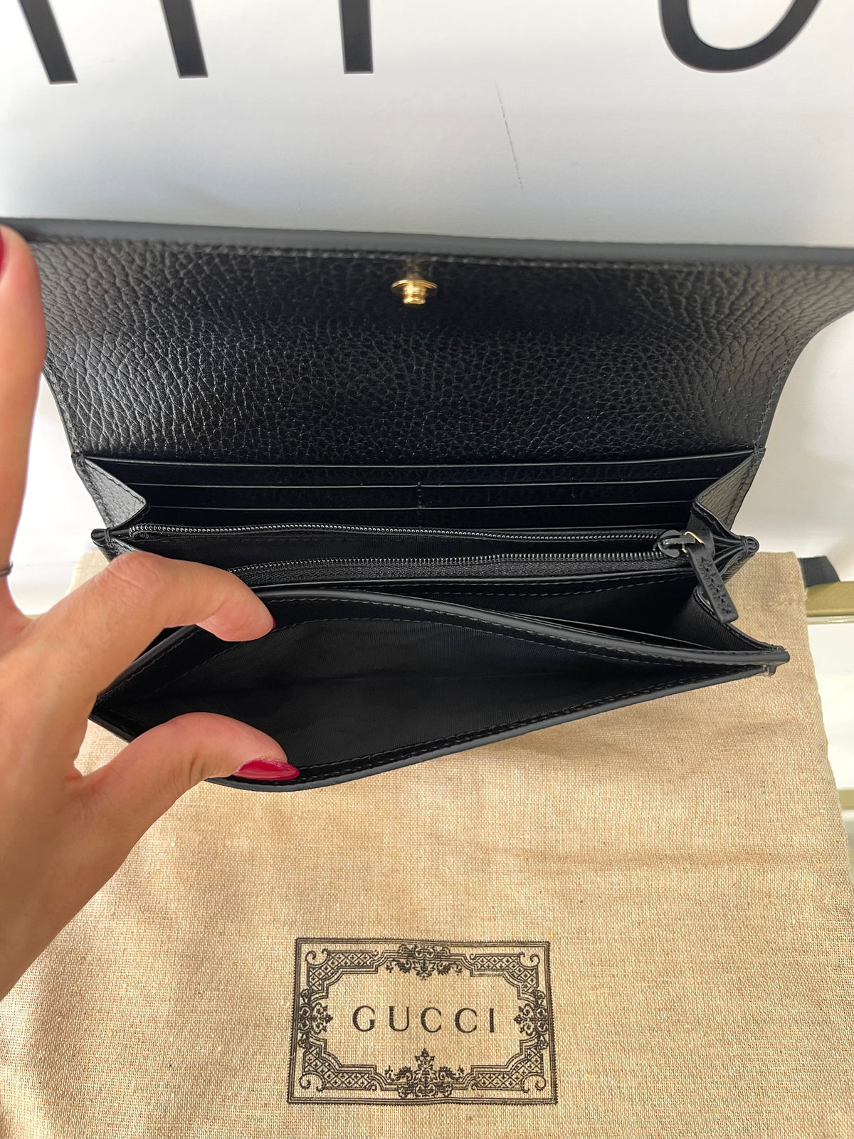 Portafoglio Continental GG Marmont Bicolore Gucci