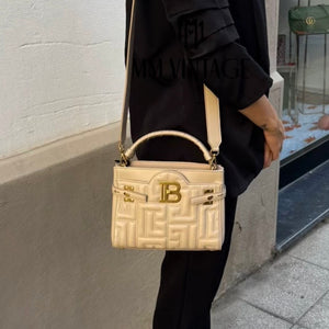 Borsa B-Buzz pelle trapuntata 22 Beige Balmain