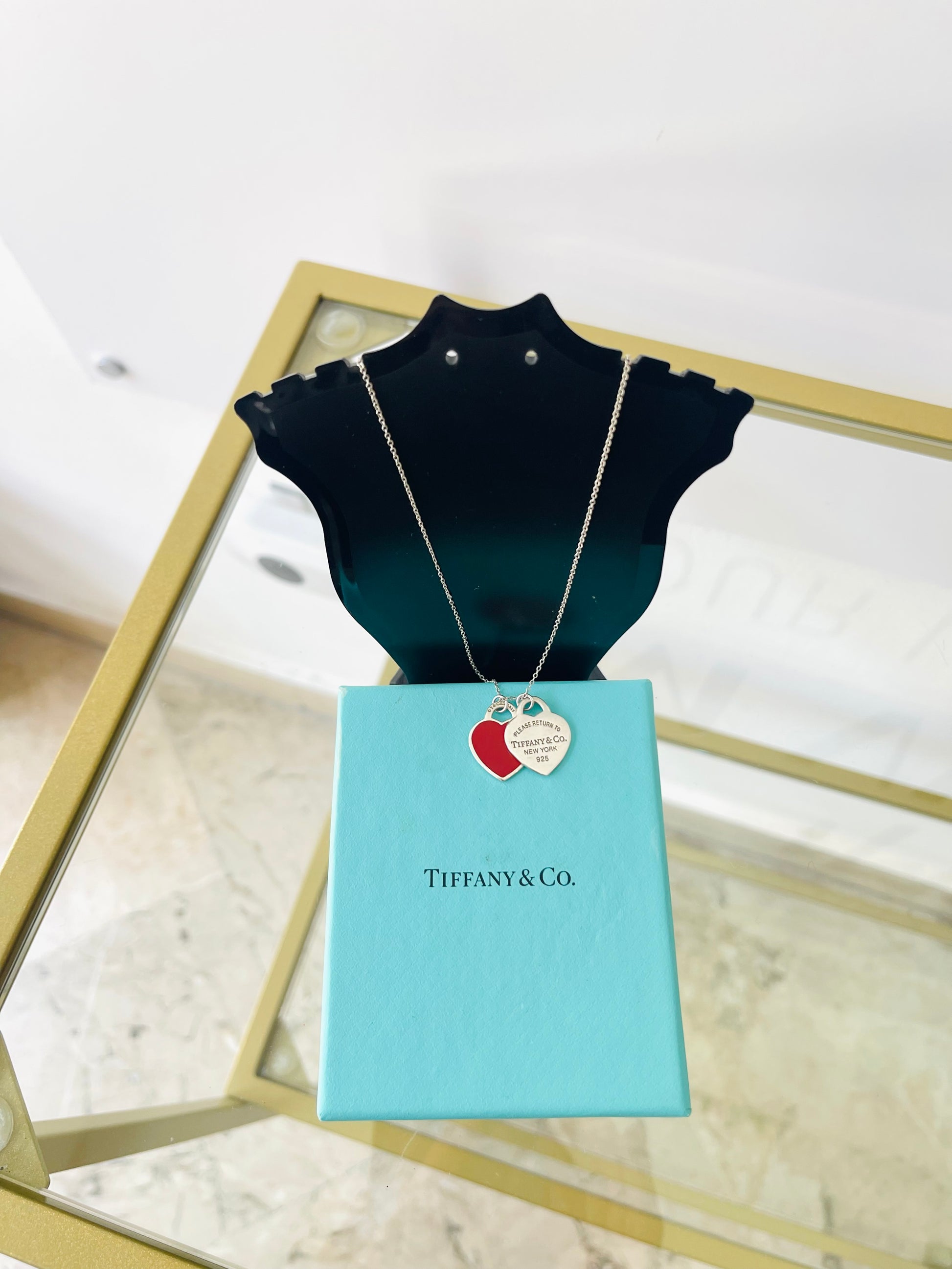 Girocollo Cuori Small smaltato rosso Tiffany