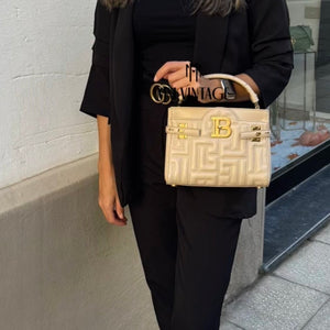 Borsa B-Buzz pelle trapuntata 22 Beige Balmain