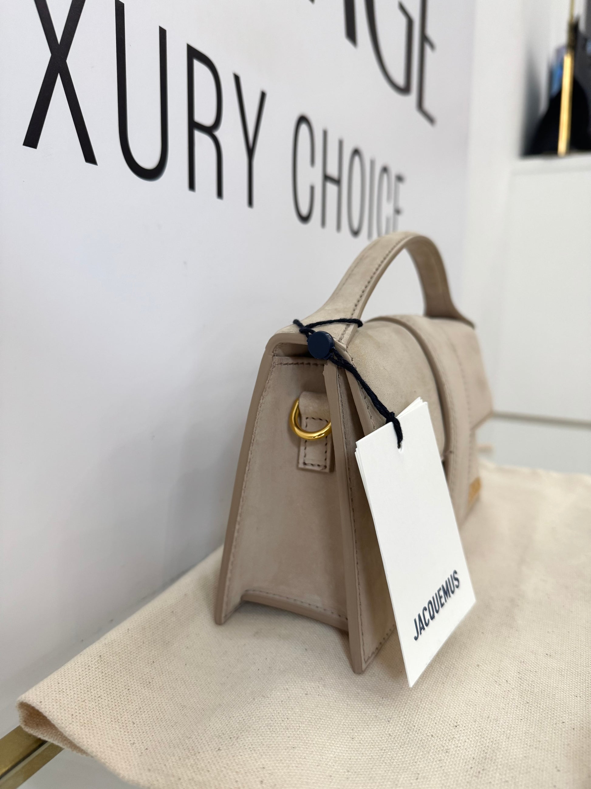 Borsa Le Grand Bambino in Nabuk Jacquemus