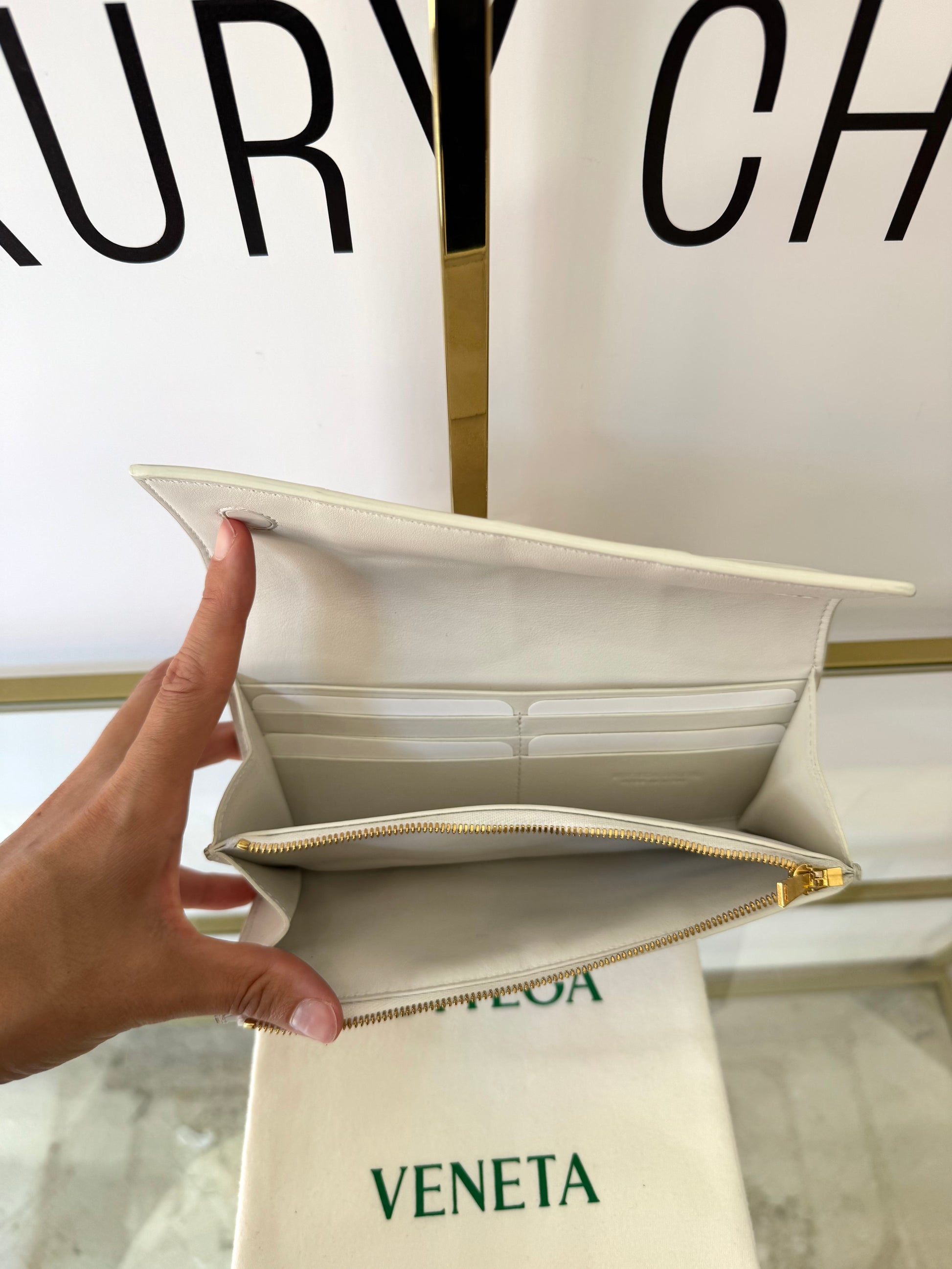 Portafoglio Cassette bianco Bottega Veneta