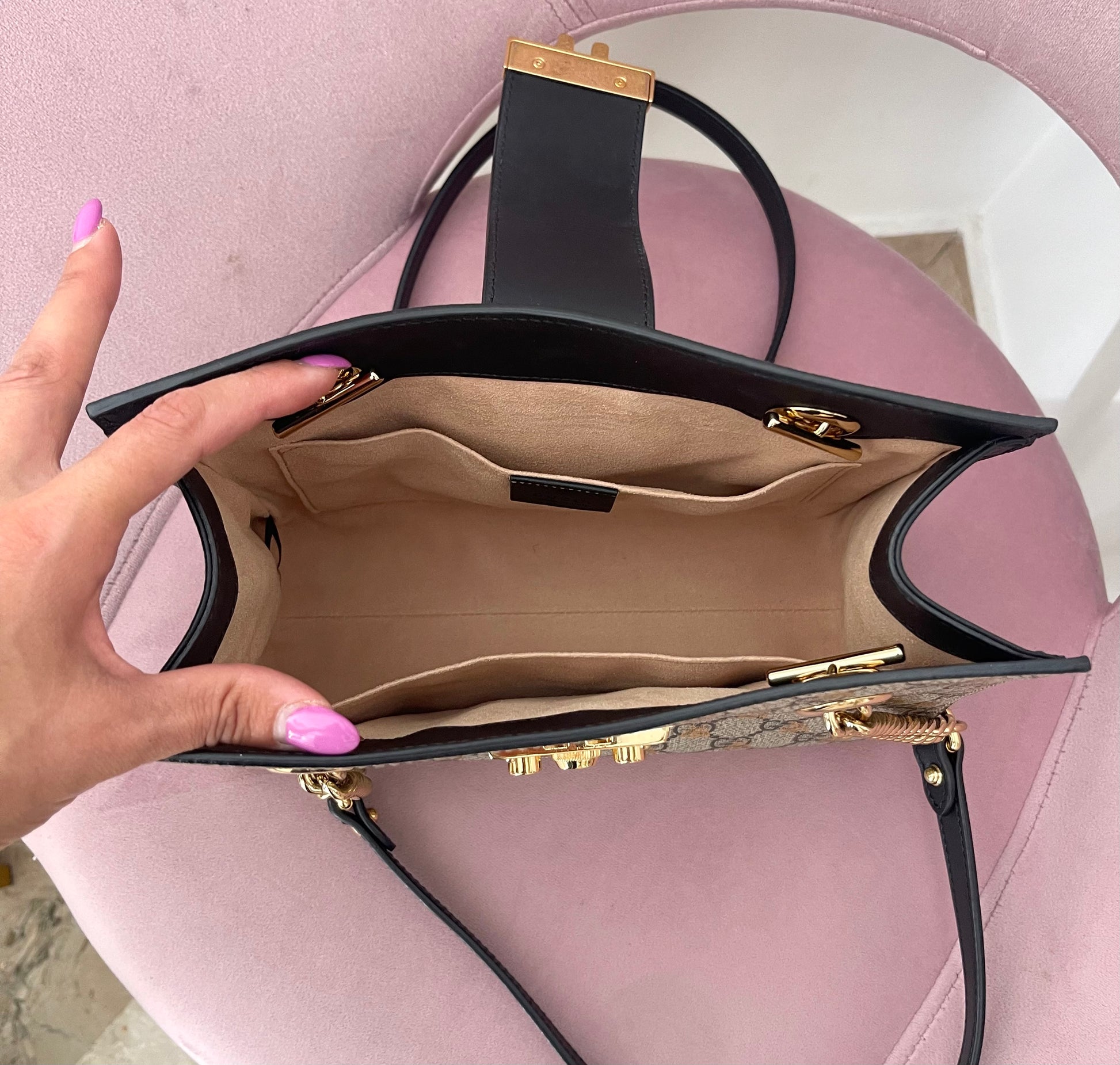 Borsa Padlock GG Supreme Bees Gucci