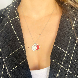 Girocollo Cuori Small smaltato rosso Tiffany