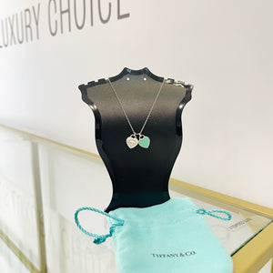 Girocollo cuori mini smaltato verde Tiffany