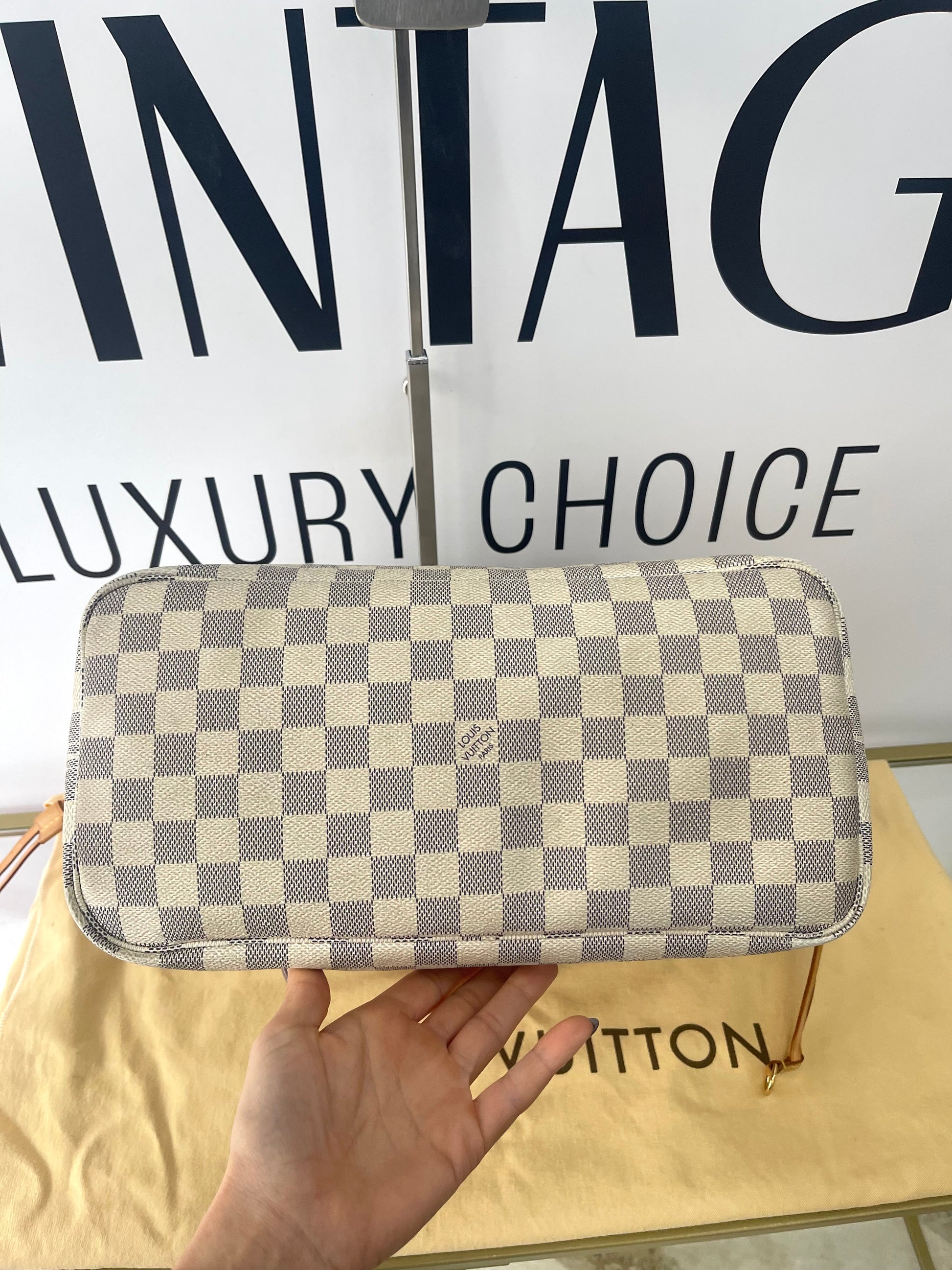Borsa Neverfull MM Damier Azur Louis Vuitton