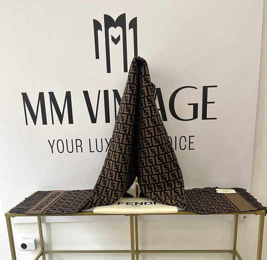 Sciarpa FF nero/tabacco Fendi