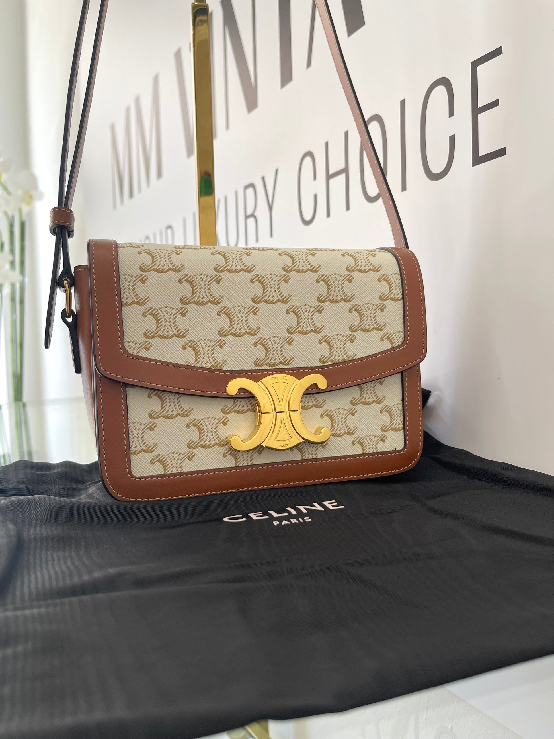 Borsa Teen Triomphe in tela Triomphe Celine
