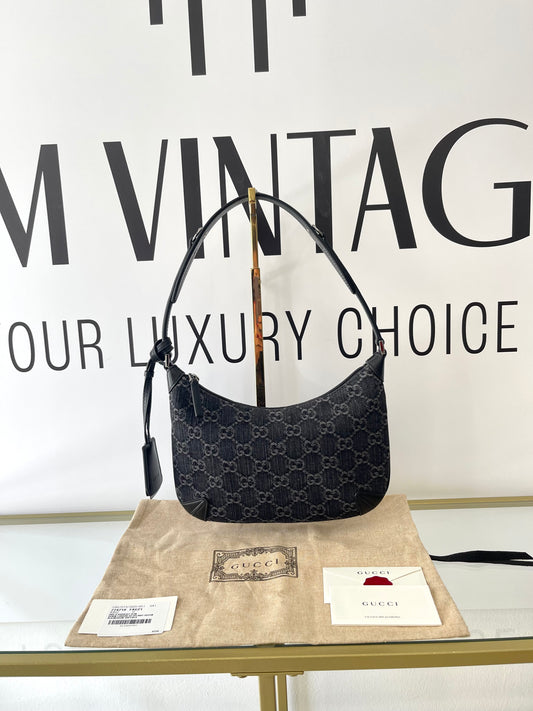 Borsa Horsebit Slim in Denim Gucci