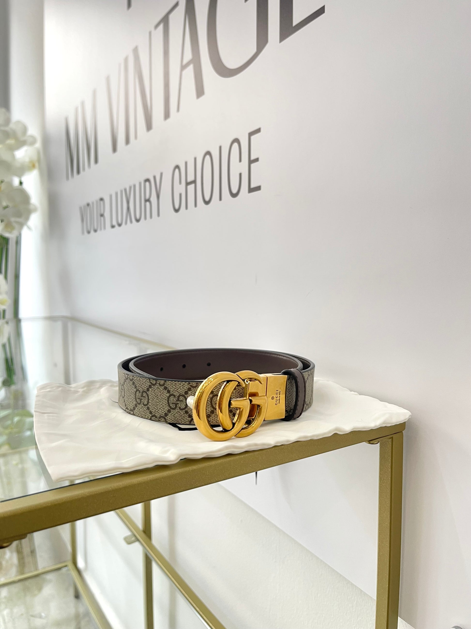 Cintura reversibile GG Marmont Supreme 3 cm Gucci