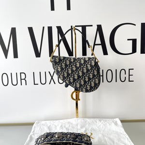 Borsa Mini Saddle Jacquard blu Dior