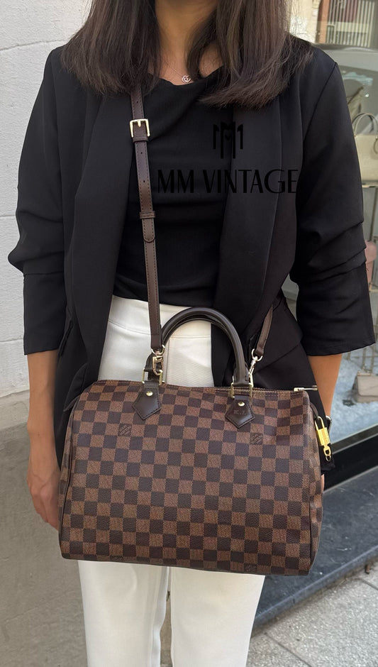 Borsa Speedy 30 Damier Ebène Louis Vuitton