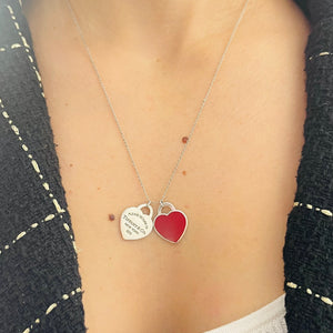 Girocollo Cuori Small smaltato rosso Tiffany
