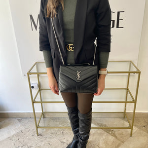 Borsa LouLou Small black hw argento YSL