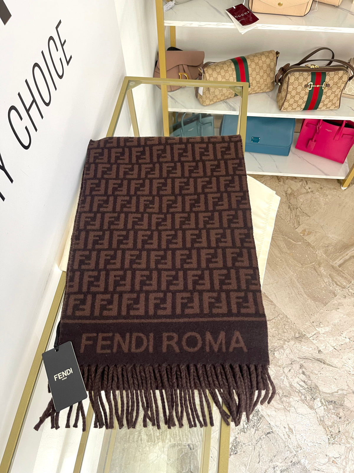 Sciarpa con motivo FF Jacquard Fendi