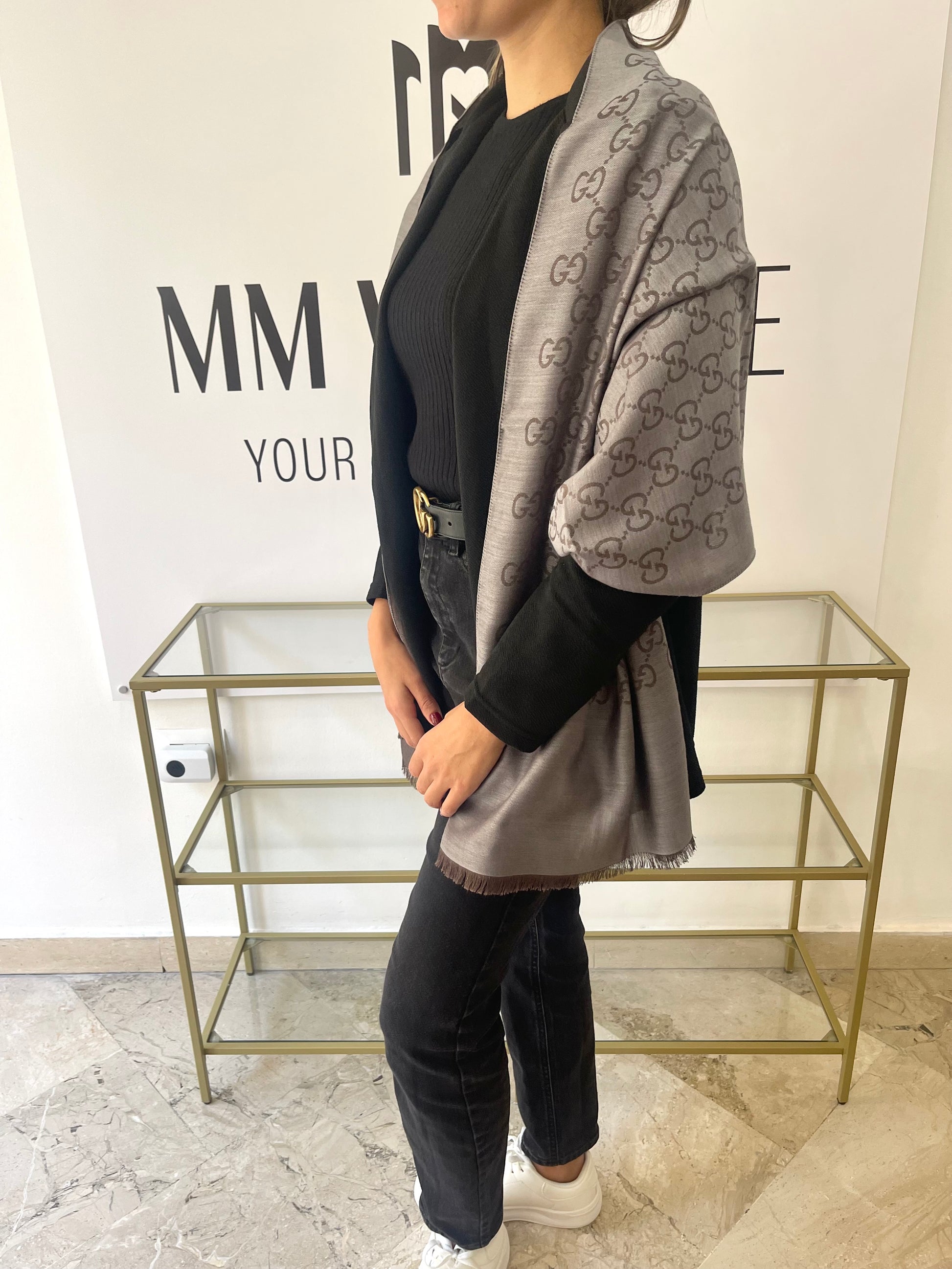 Stola GG in Lana e Seta reversibile Gucci