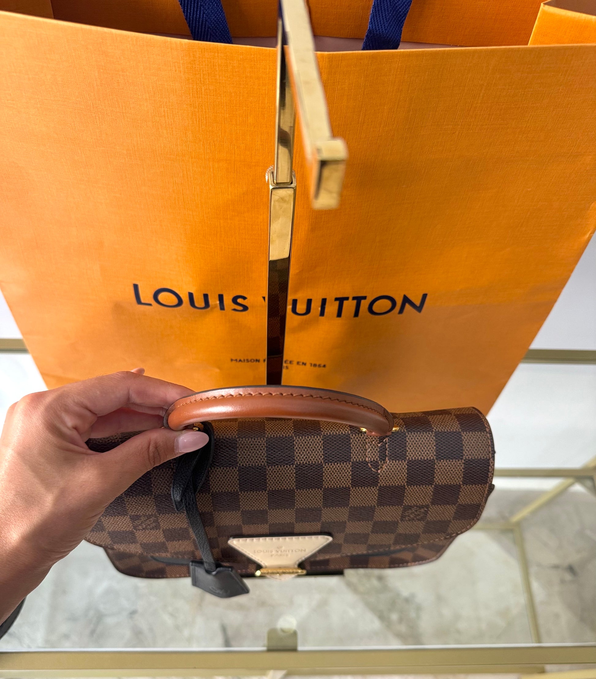 Borsa Beaumarchais Damier Ebène Louis Vuitton