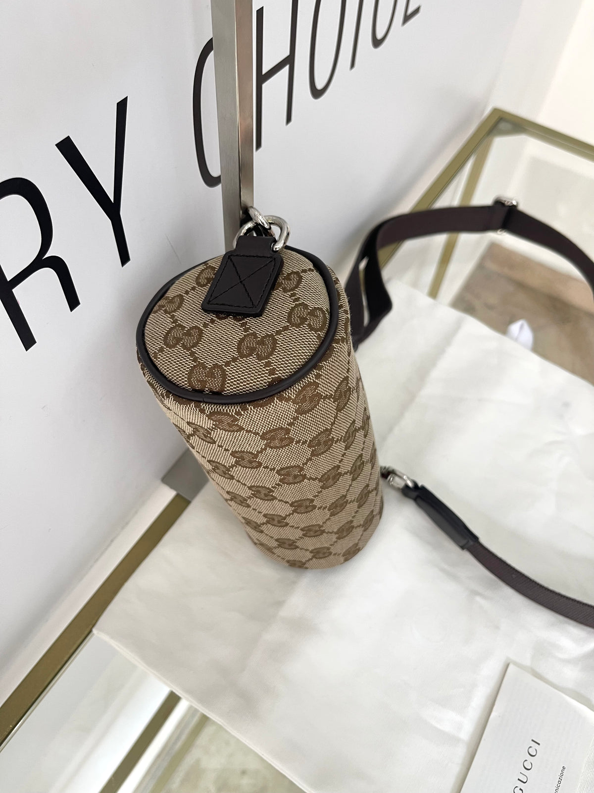 Borsa tracolla Cilindrica Mini GG Gucci