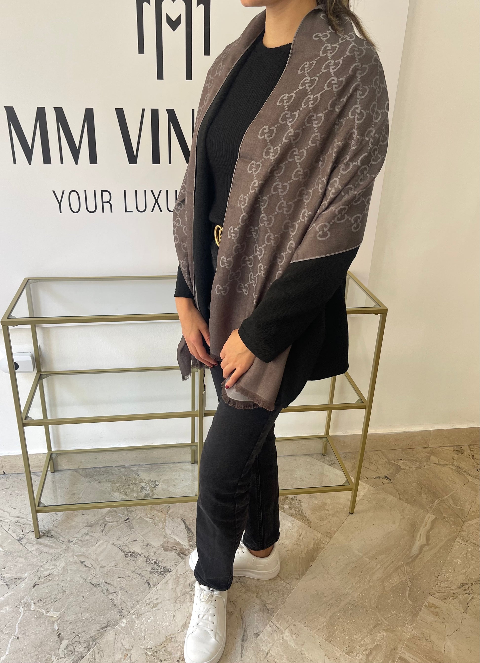 Stola GG in Lana e Seta reversibile Gucci