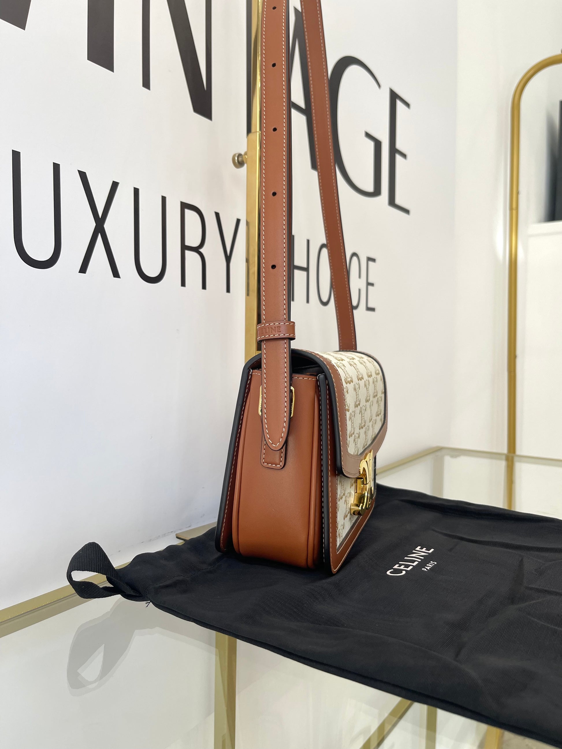 Borsa Teen Triomphe in tela Triomphe Celine