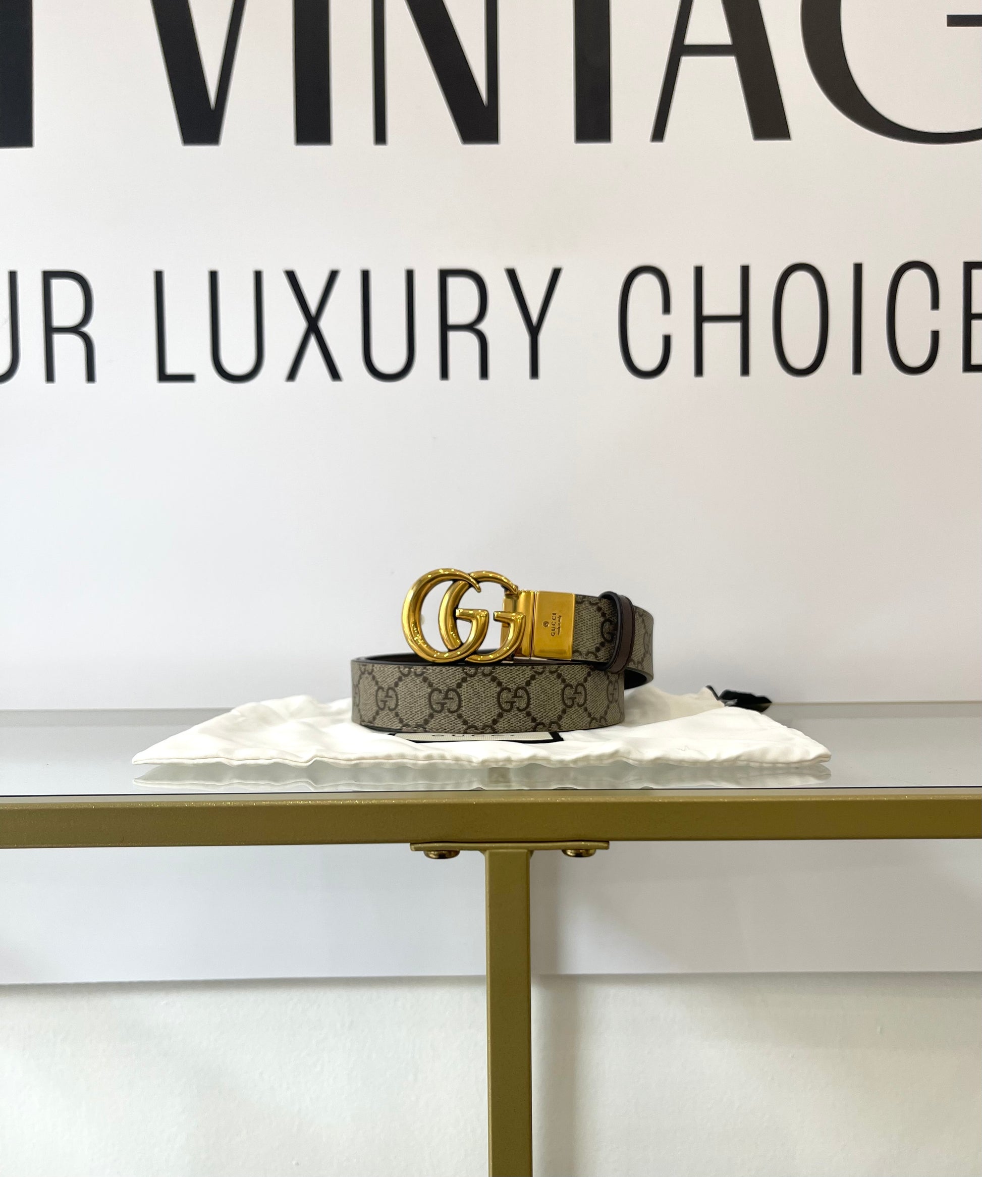 Cintura reversibile GG Marmont Supreme 3 cm Gucci