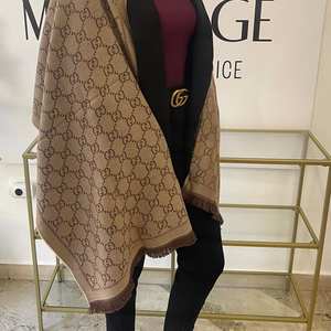 Sciarpa GG jacquard sabbia/marrone Gucci