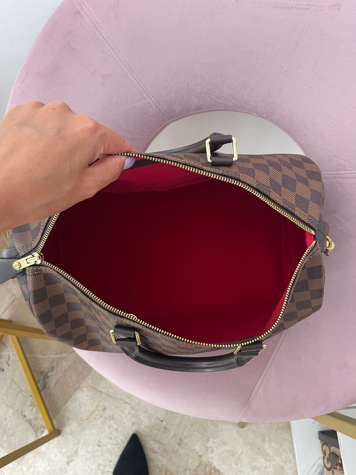 Borsa Speedy 35 Damier Ébène Louis Vuitton