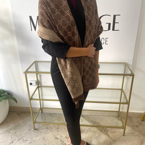 Sciarpa GG jacquard sabbia/marrone Gucci