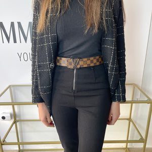 Cintura LV Initiales 40mm Damier Ebéne Louis Vuitton