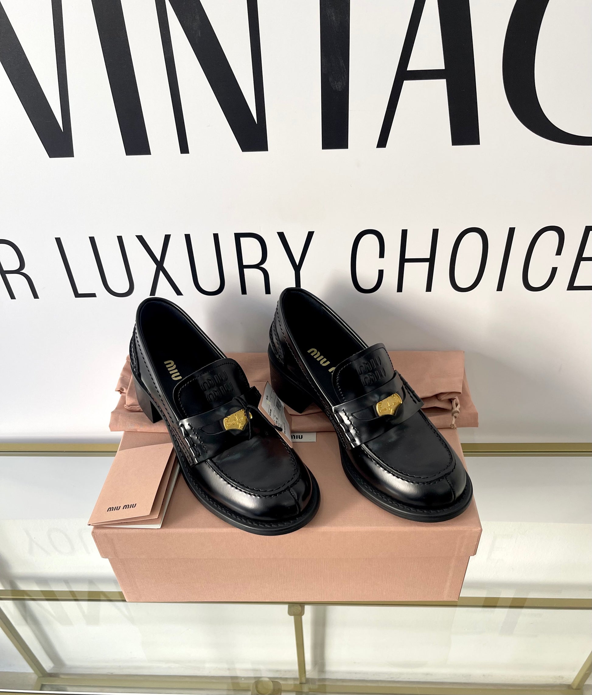 Mocassini in pelle spazzolata Miu Miu