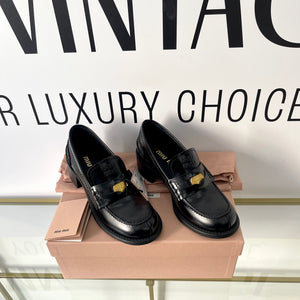 Mocassini in pelle spazzolata Miu Miu