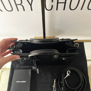 Borsa Sac De Jour Nano Goffrata Coccodrillo Saint Laurent